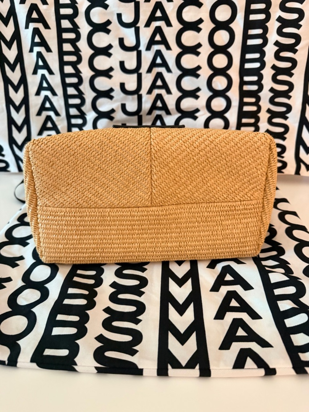 Marc Jacobs mini The Sack Bag Straw in Natural with Black Trim - Picture 5 of 7